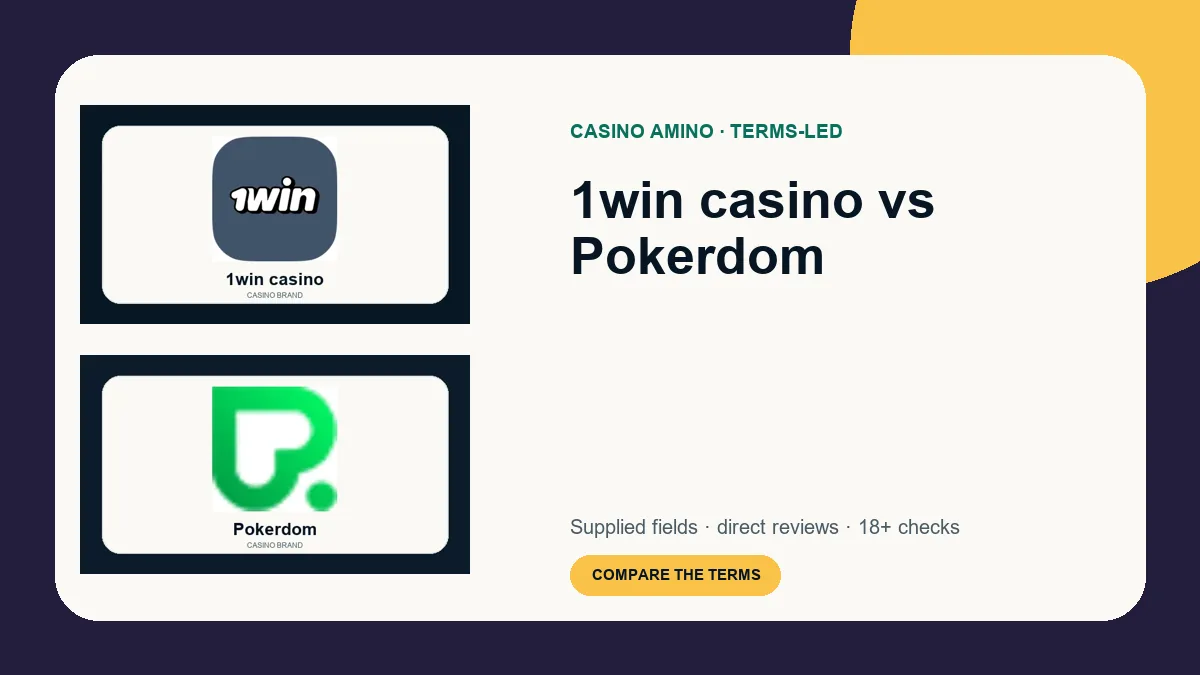 1win casino vs Pokerdom comparison cover featuring real casino brand artwork