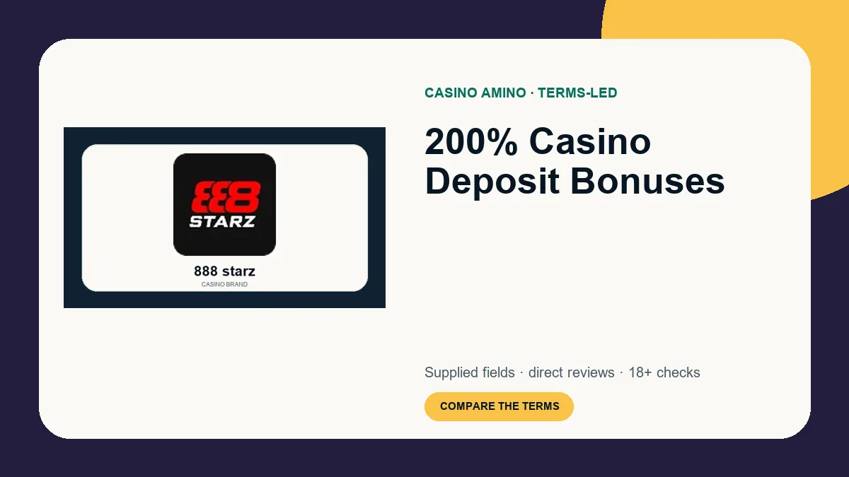 200% Casino Deposit Bonuses comparison cover featuring real casino brand artwork