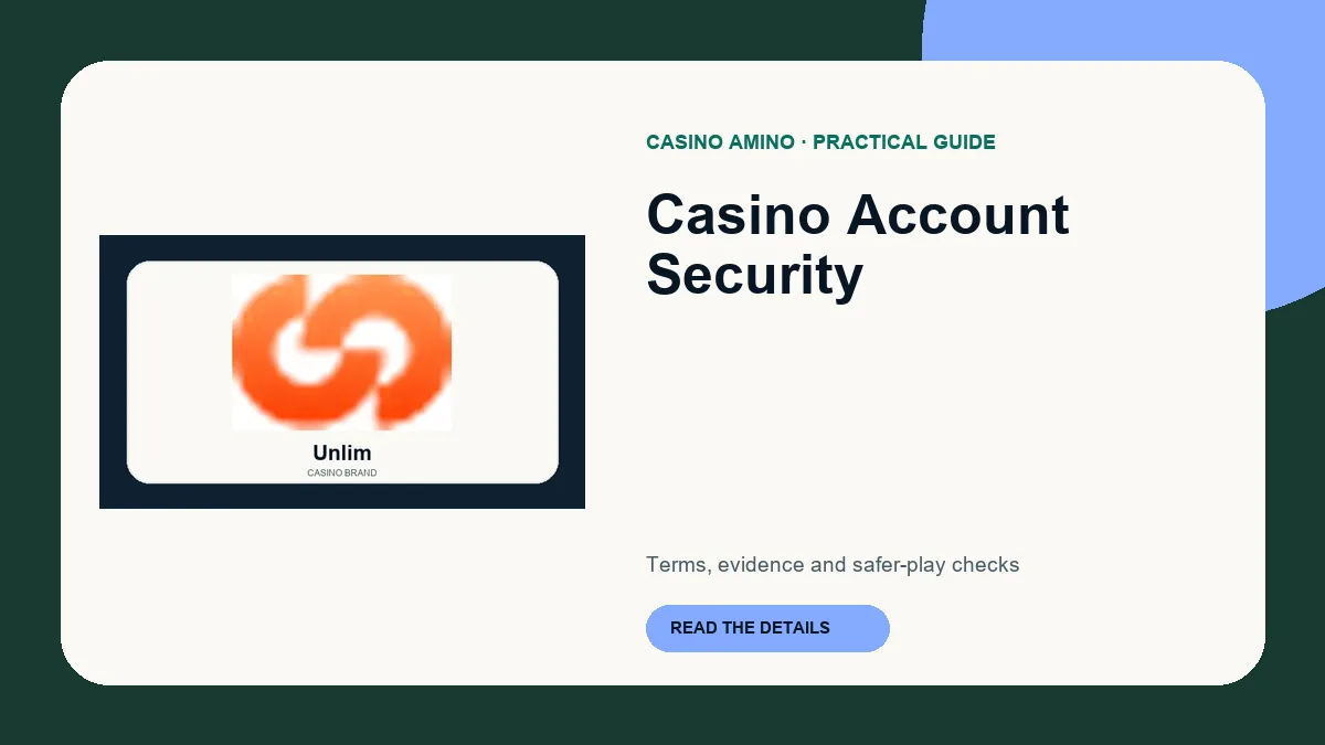 Casino Account Security editorial cover featuring Unlim casino brand artwork