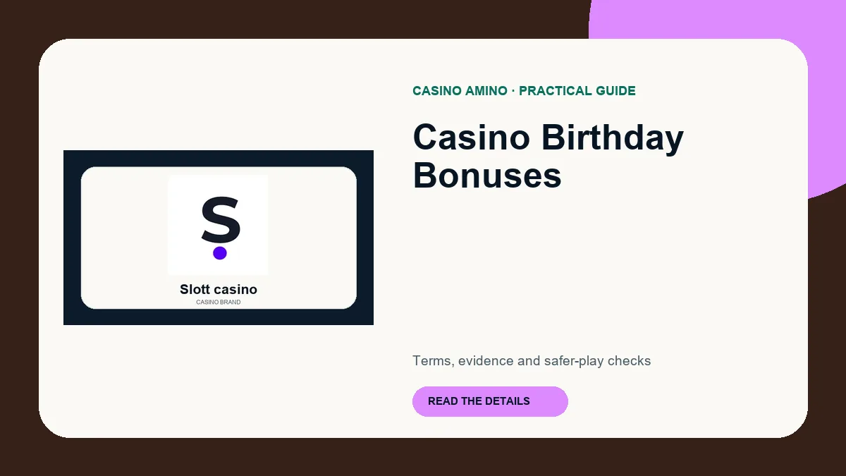 Casino Birthday Bonuses editorial cover featuring Slott casino casino brand artwork
