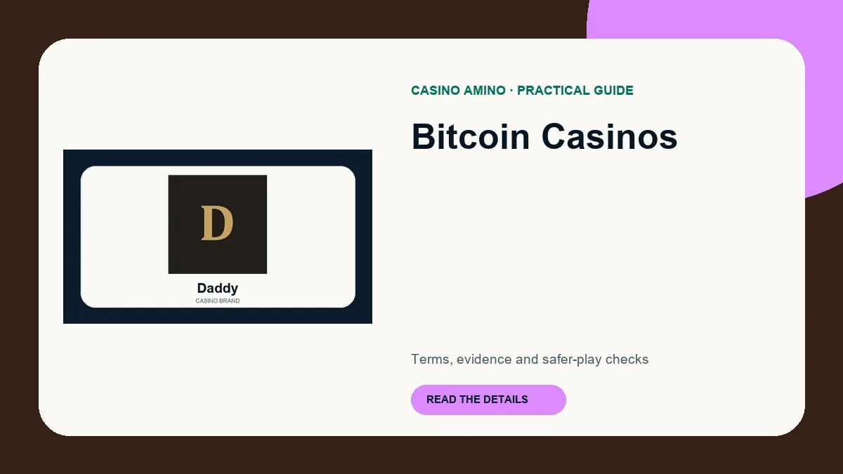Bitcoin Casinos editorial cover featuring Daddy casino brand artwork