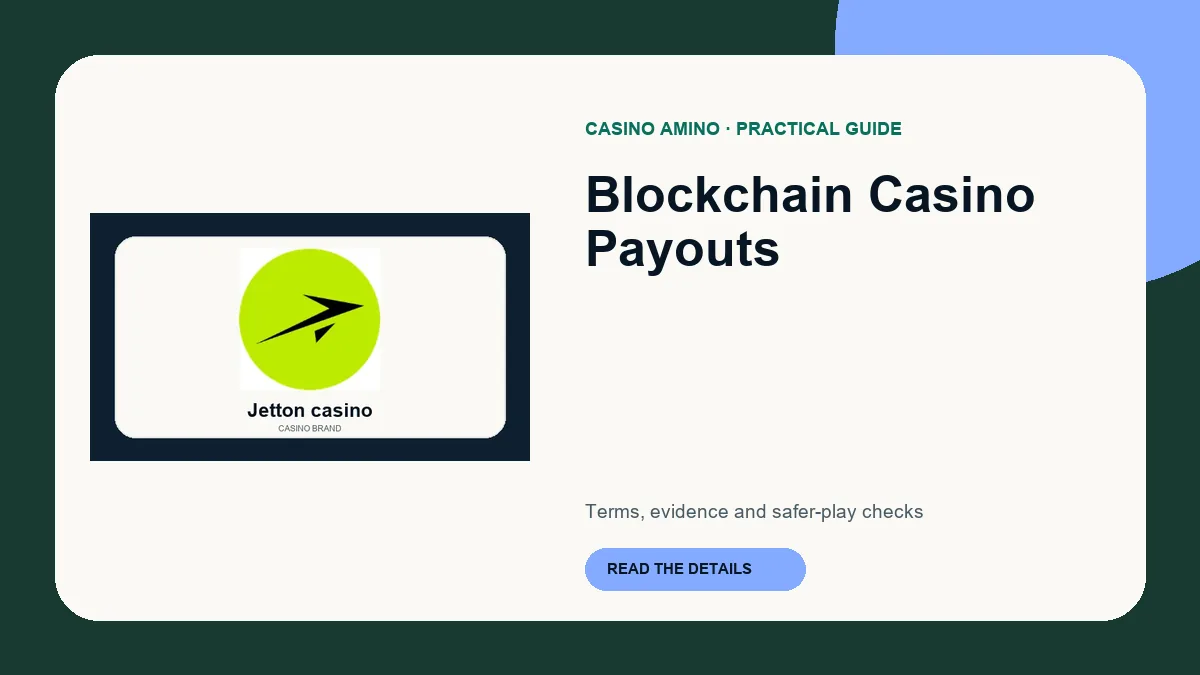 Blockchain Casino Payouts editorial cover featuring Jetton casino casino brand artwork