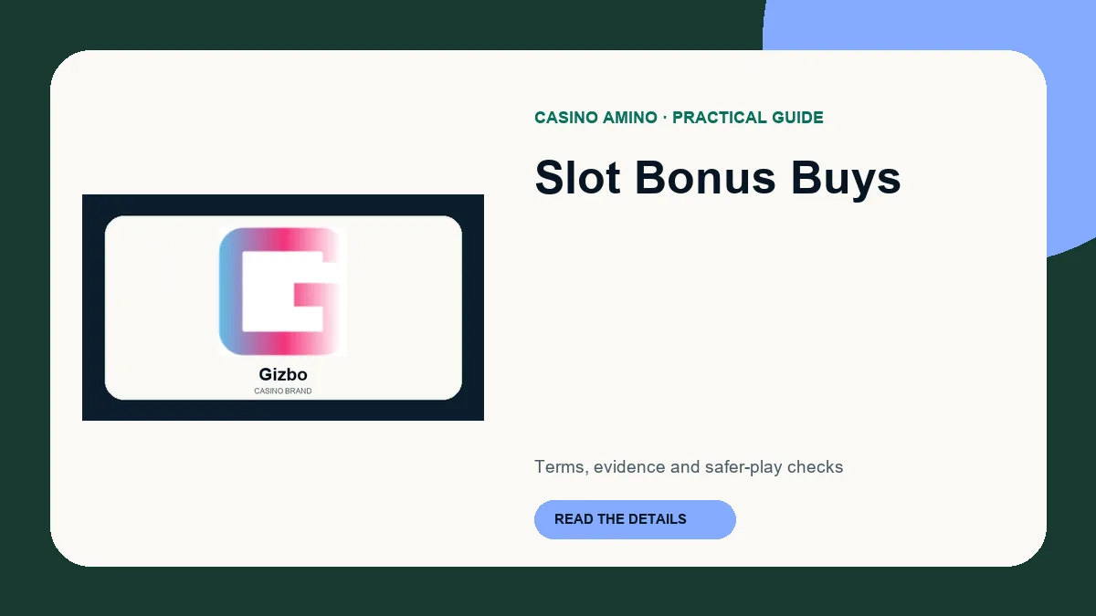 Slot Bonus Buys editorial cover featuring Gizbo casino brand artwork