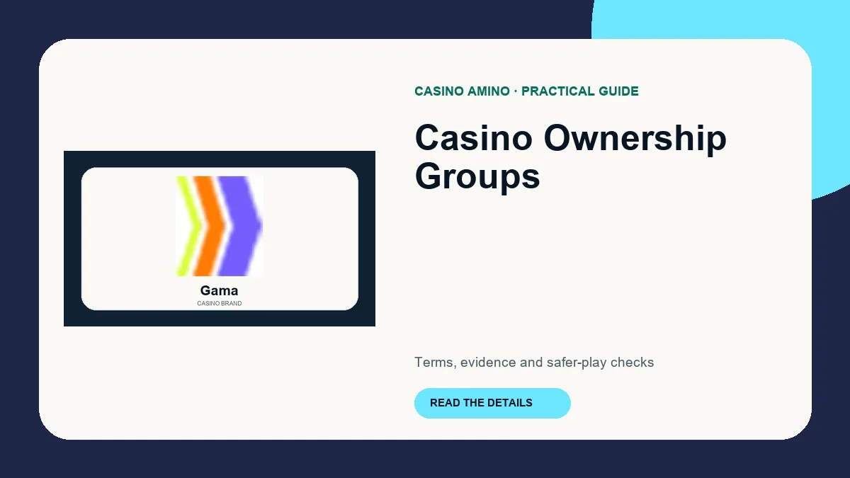 Casino Ownership Groups editorial cover featuring Gama casino brand artwork