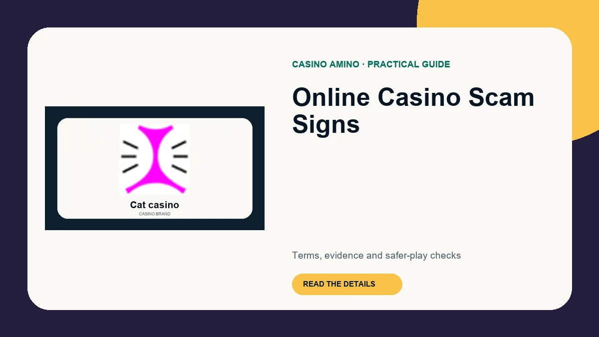 Online Casino Scam Signs editorial cover featuring Cat casino casino brand artwork