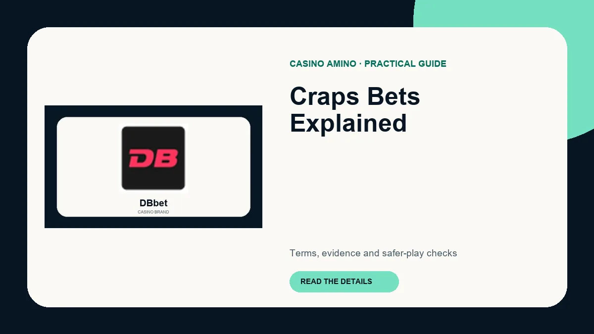 Craps Bets Explained editorial cover featuring DBbet casino brand artwork