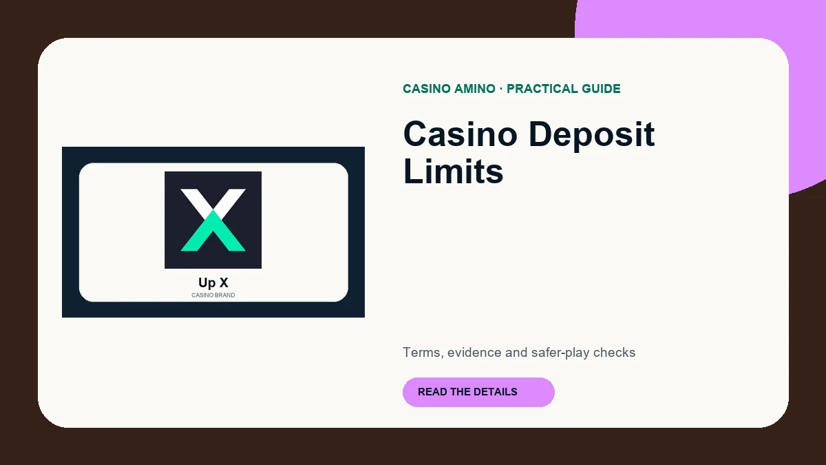 Casino Deposit Limits editorial cover featuring Up X casino brand artwork