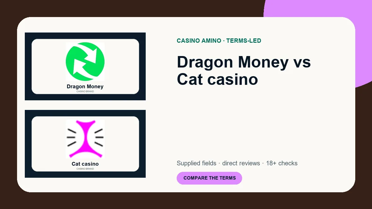 Dragon Money vs Cat casino comparison cover featuring real casino brand artwork