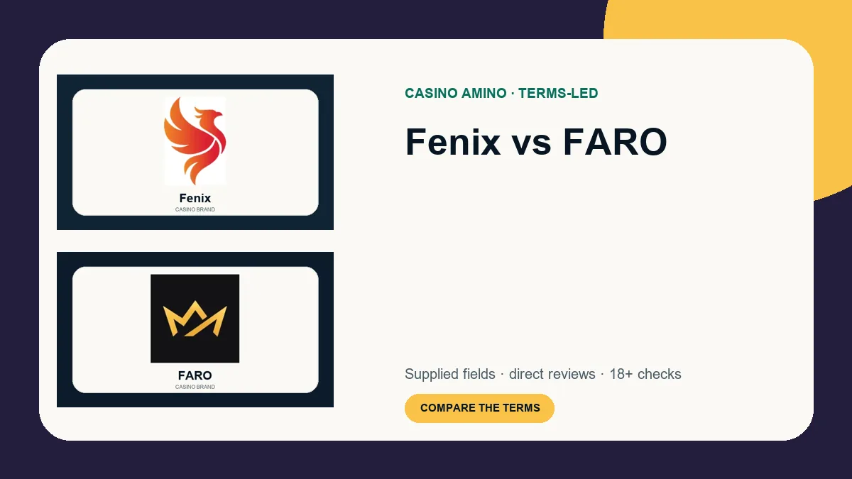 Fenix vs FARO comparison cover featuring real casino brand artwork