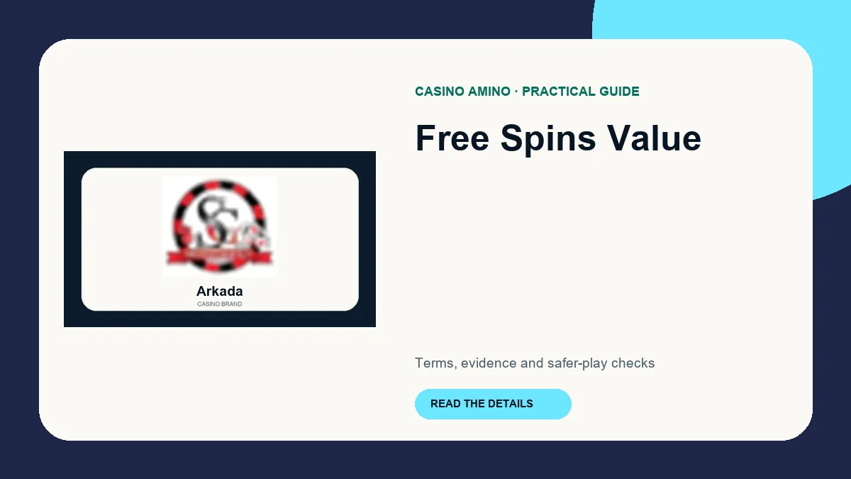 Free Spins Value editorial cover featuring Arkada casino brand artwork