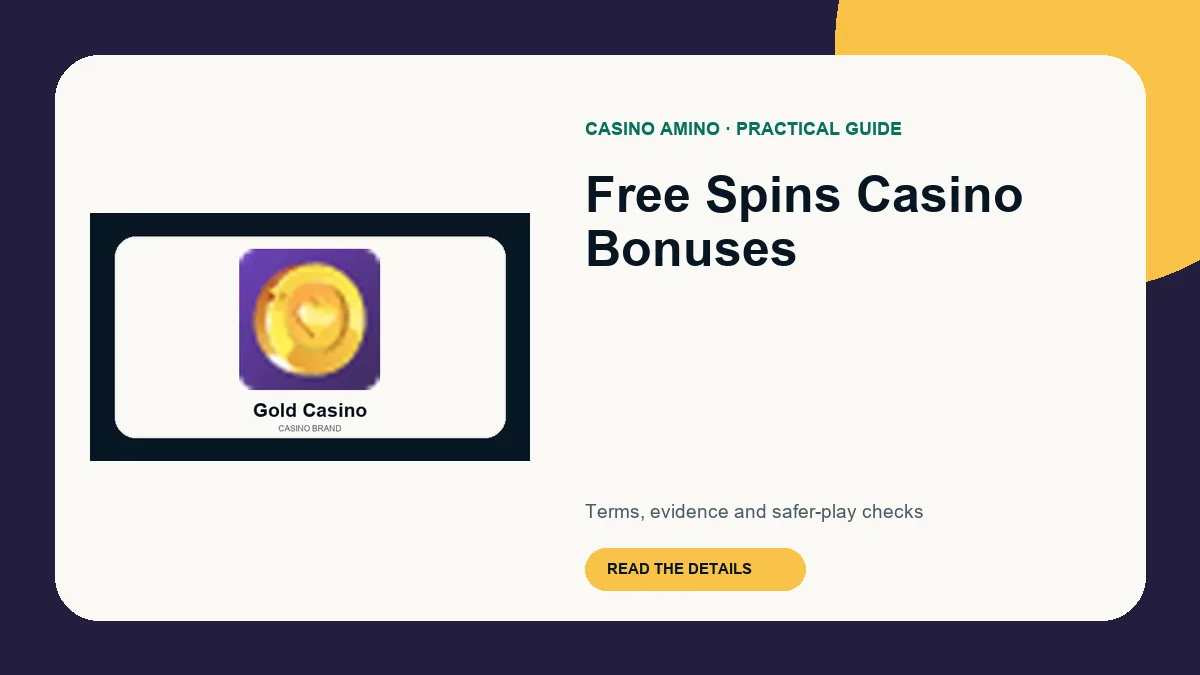Free Spins Casino Bonuses editorial cover featuring Gold Casino casino brand artwork