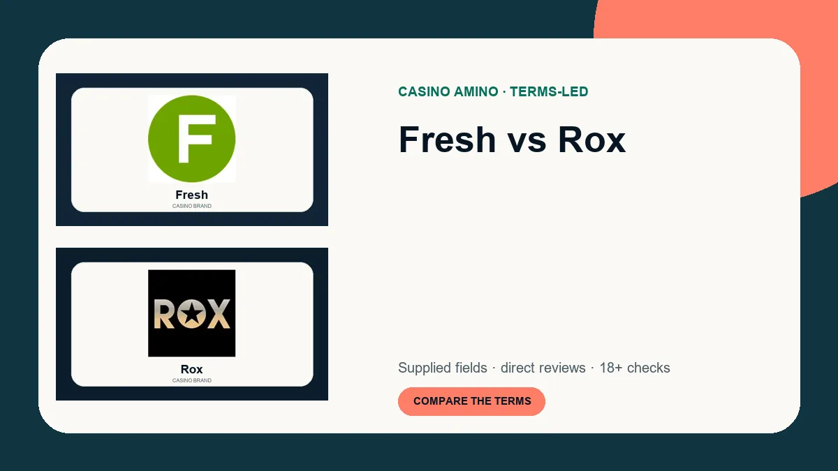 Fresh vs Rox comparison cover featuring real casino brand artwork