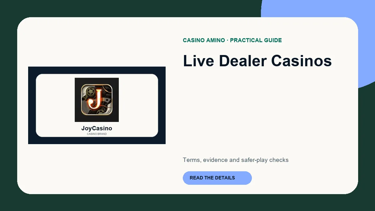 Live Dealer Casinos editorial cover featuring JoyCasino casino brand artwork