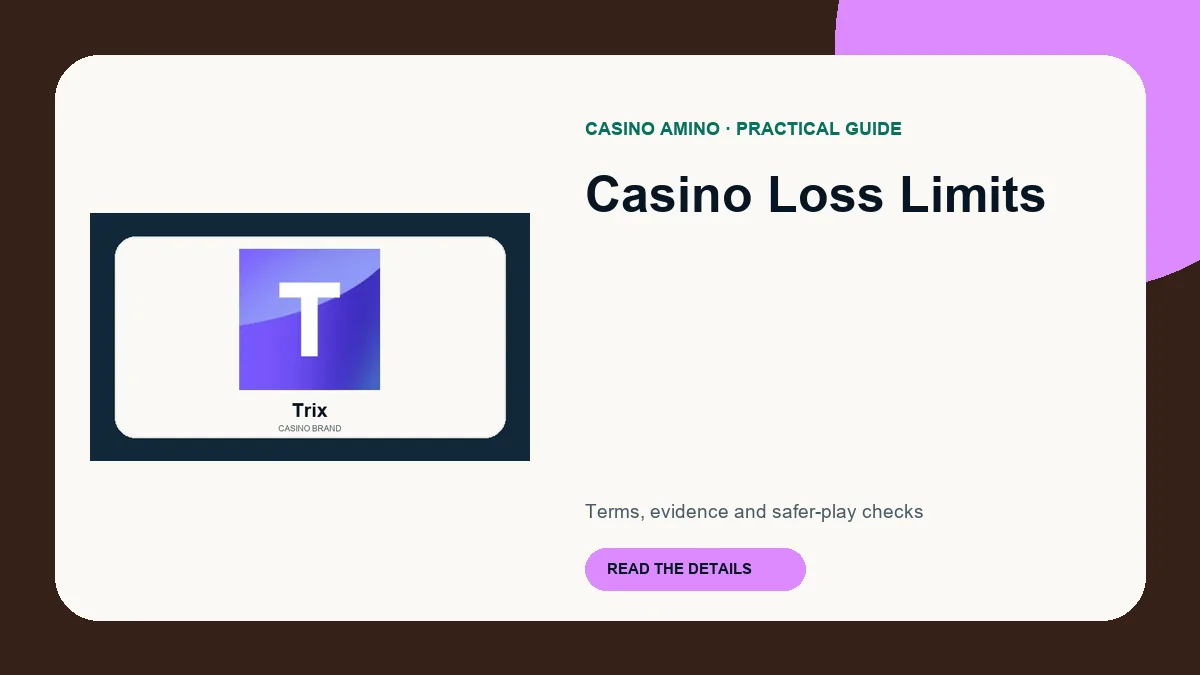 Casino Loss Limits editorial cover featuring Trix casino brand artwork