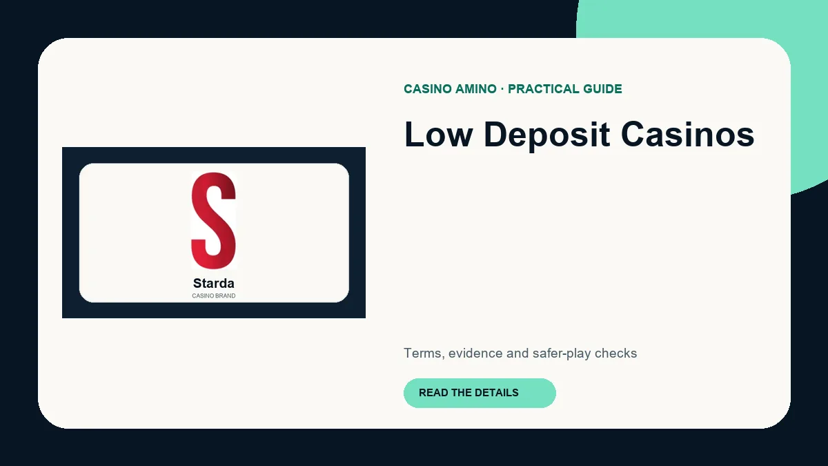 Low Deposit Casinos editorial cover featuring Starda casino brand artwork