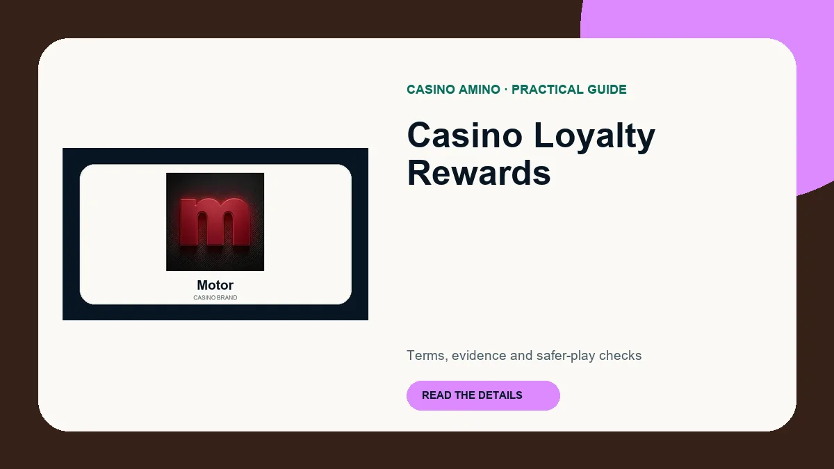 Casino Loyalty Rewards editorial cover featuring Motor casino brand artwork