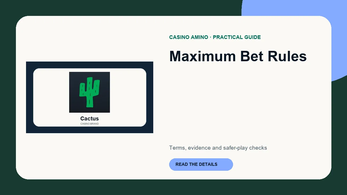 Maximum Bet Rules editorial cover featuring Cactus casino brand artwork