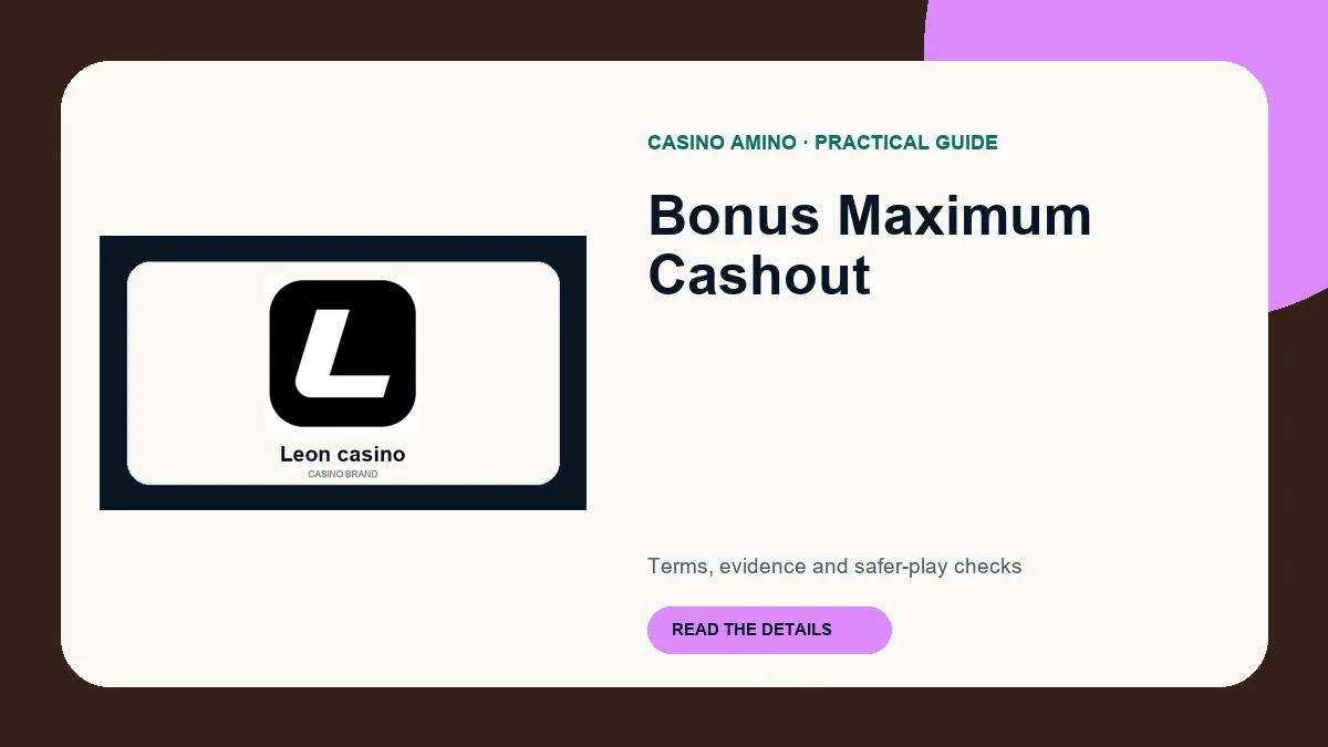 Bonus Maximum Cashout editorial cover featuring Leon casino casino brand artwork