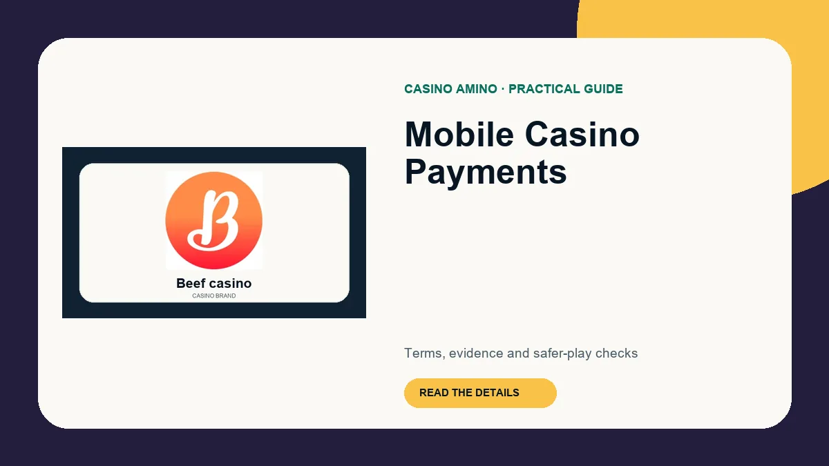 Mobile Casino Payments editorial cover featuring Beef casino casino brand artwork