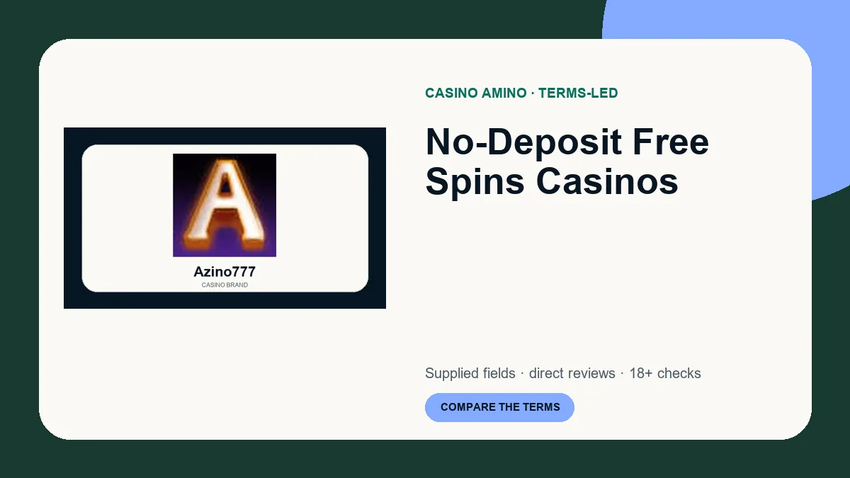 No-Deposit Free Spins Casinos comparison cover featuring real casino brand artwork