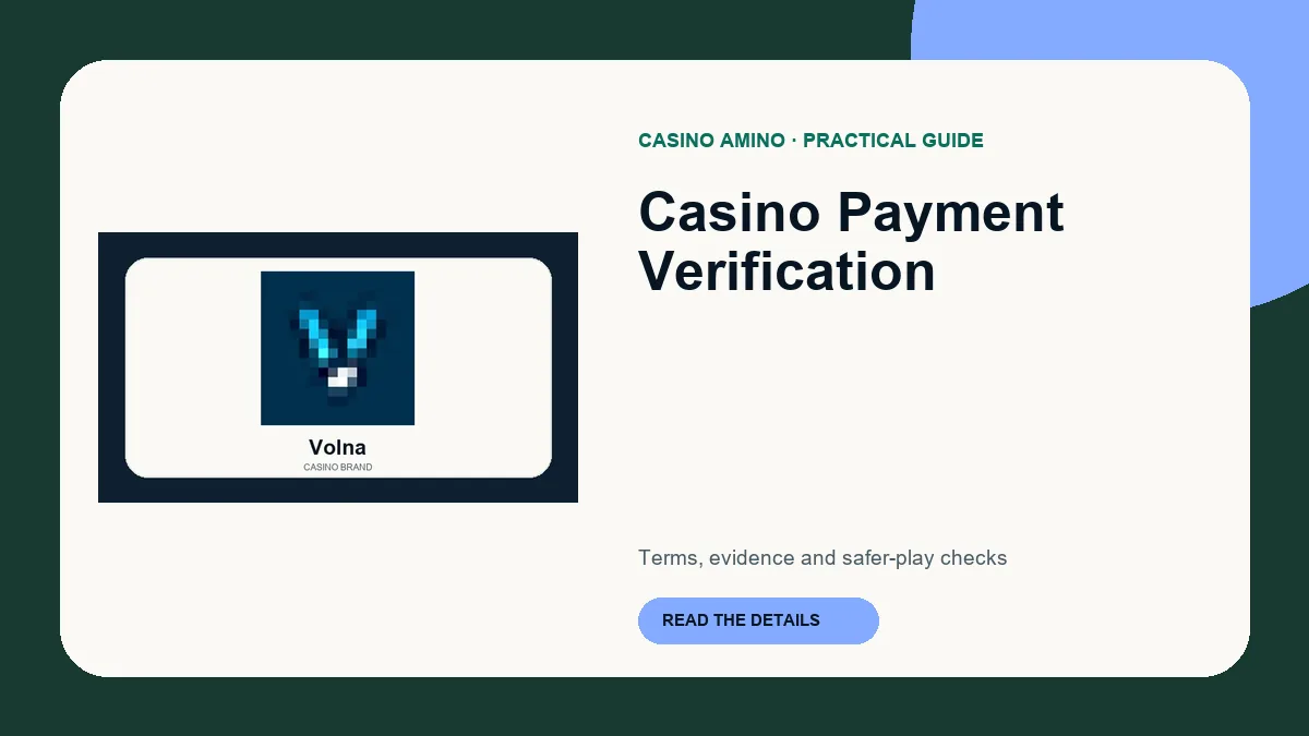 Casino Payment Verification editorial cover featuring Volna casino brand artwork