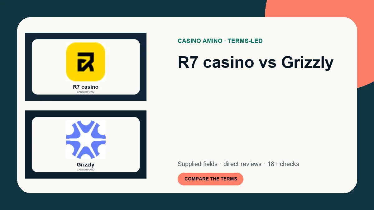 R7 casino vs Grizzly comparison cover featuring real casino brand artwork
