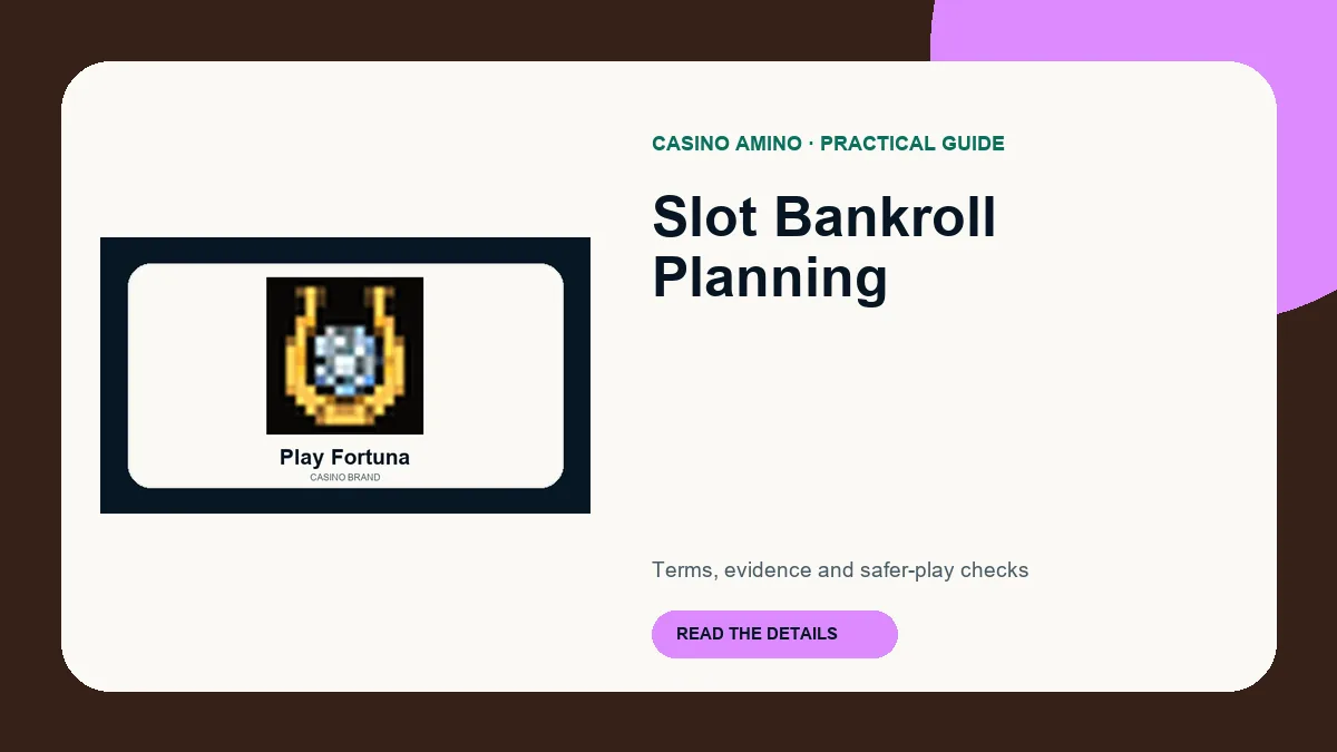 Slot Bankroll Planning editorial cover featuring Play Fortuna casino brand artwork