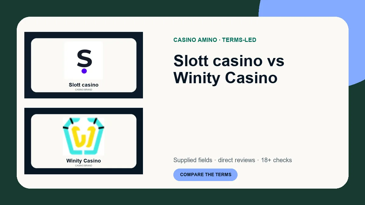 Slott casino vs Winity Casino comparison cover featuring real casino brand artwork