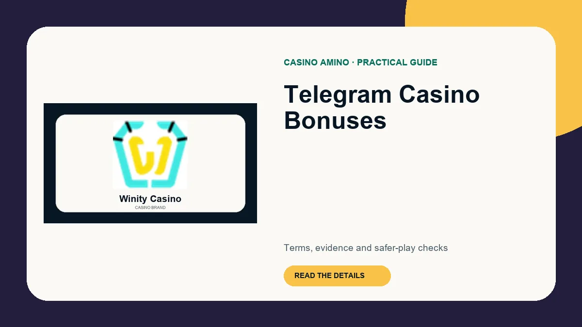 Telegram Casino Bonuses editorial cover featuring Winity Casino casino brand artwork