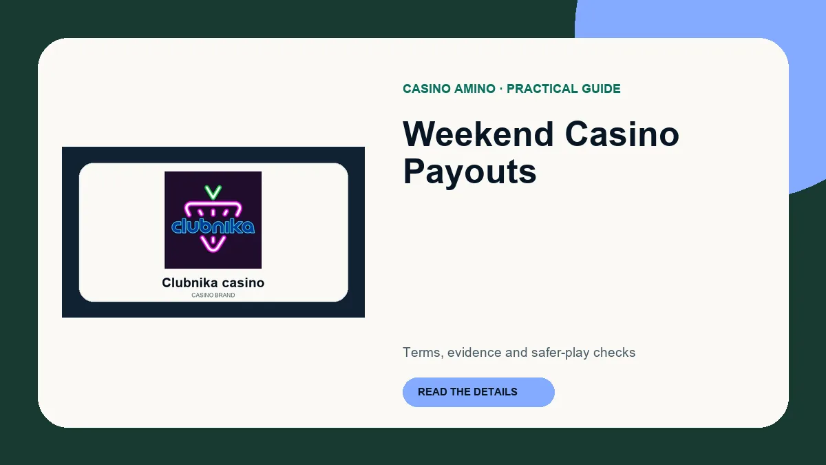 Weekend Casino Payouts editorial cover featuring Clubnika casino casino brand artwork