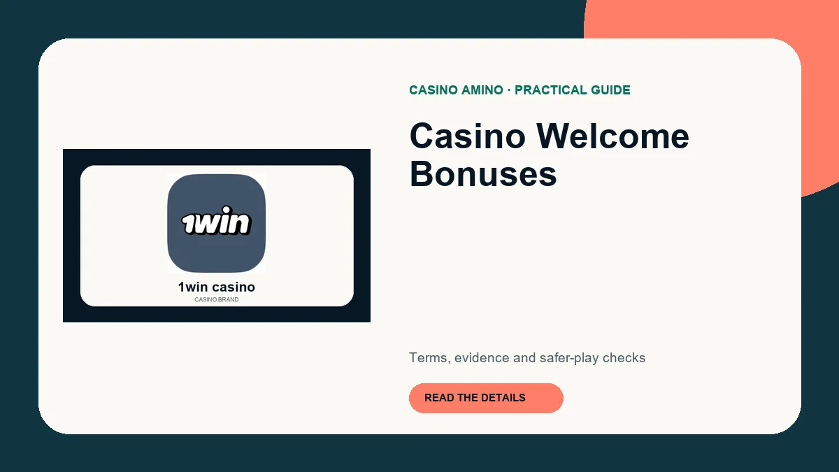 Casino Welcome Bonuses editorial cover featuring 1win casino casino brand artwork