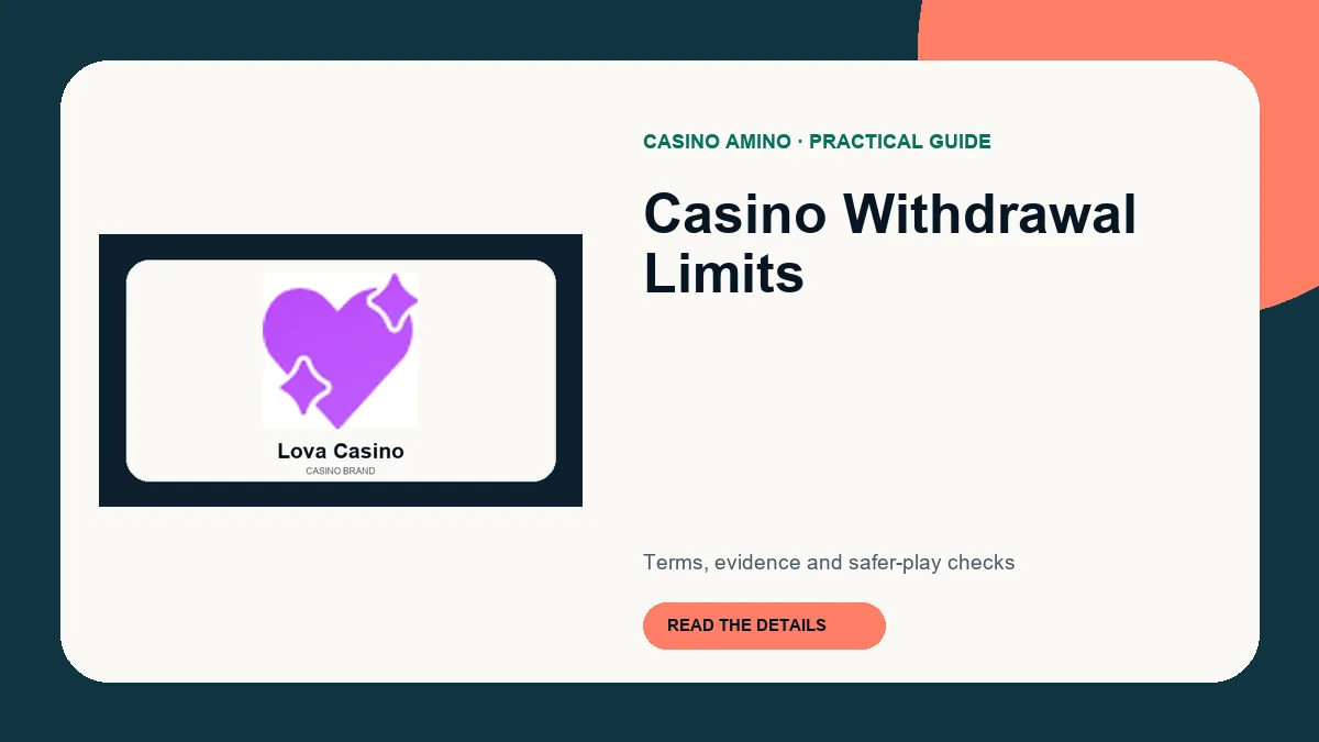 Casino Withdrawal Limits editorial cover featuring Lova Casino casino brand artwork